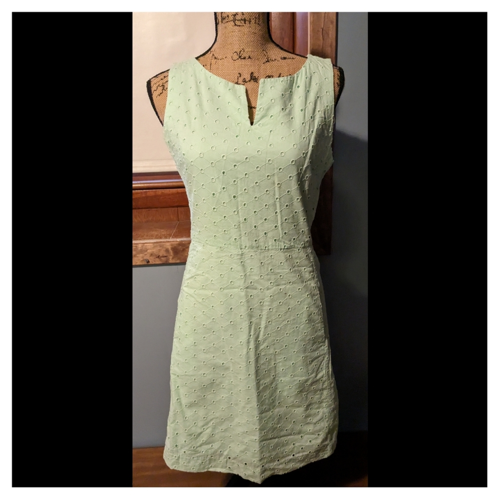 Gap Women's Marcy Dress Mint Green Sheath Eyelet Lined Size 4
